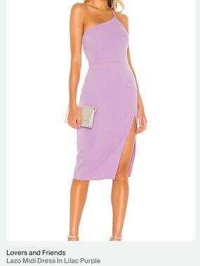 Lovers + Friends Lilac Midi Skirt with Thigh Slit